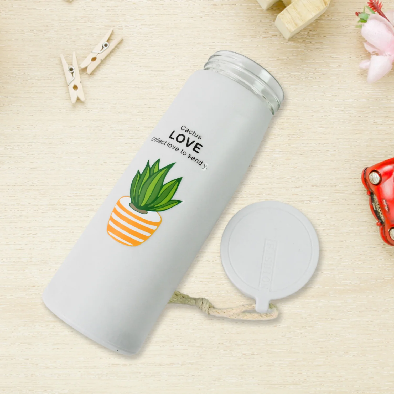 Glass Water Bottle – Leakproof 450ml Borosilicate | FitFuzion - Image 3
