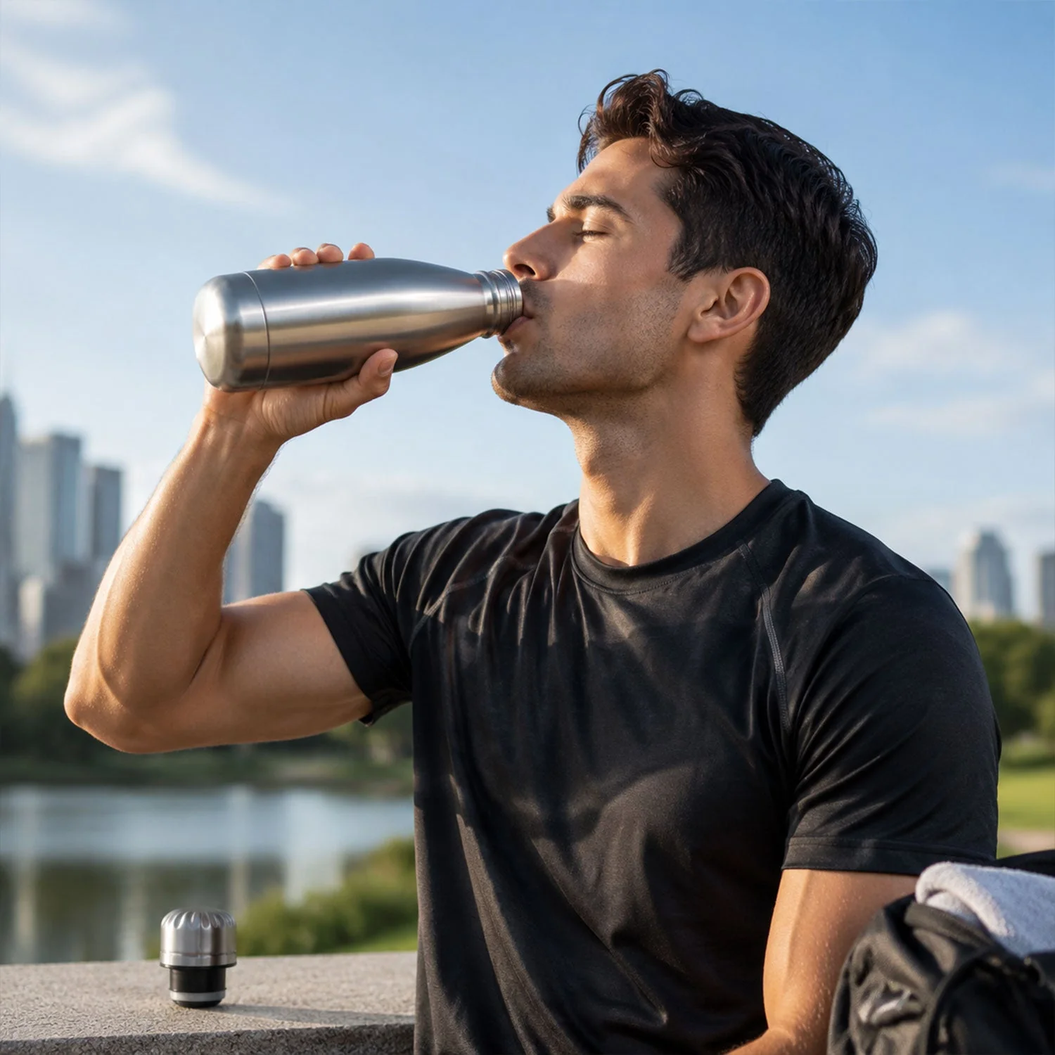 Stainless Steel Water Bottle 500ml – Leakproof Hydration for Travel - Image 4