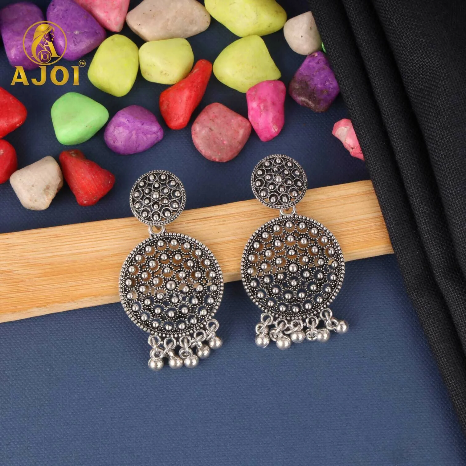 Oxidised Silver Earrings – 4 Trendy Statement Pairs Set - Image 2
