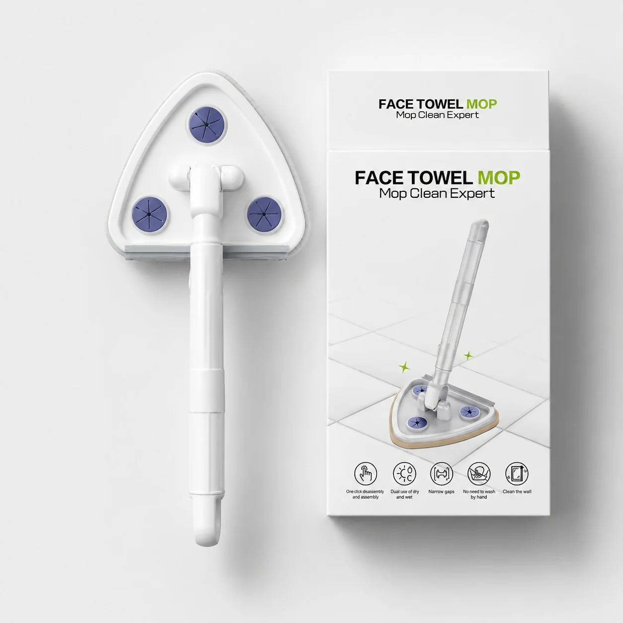 Triangular Microfiber Cleaning Mop for Glass, Walls & Floor Corners - Image 2
