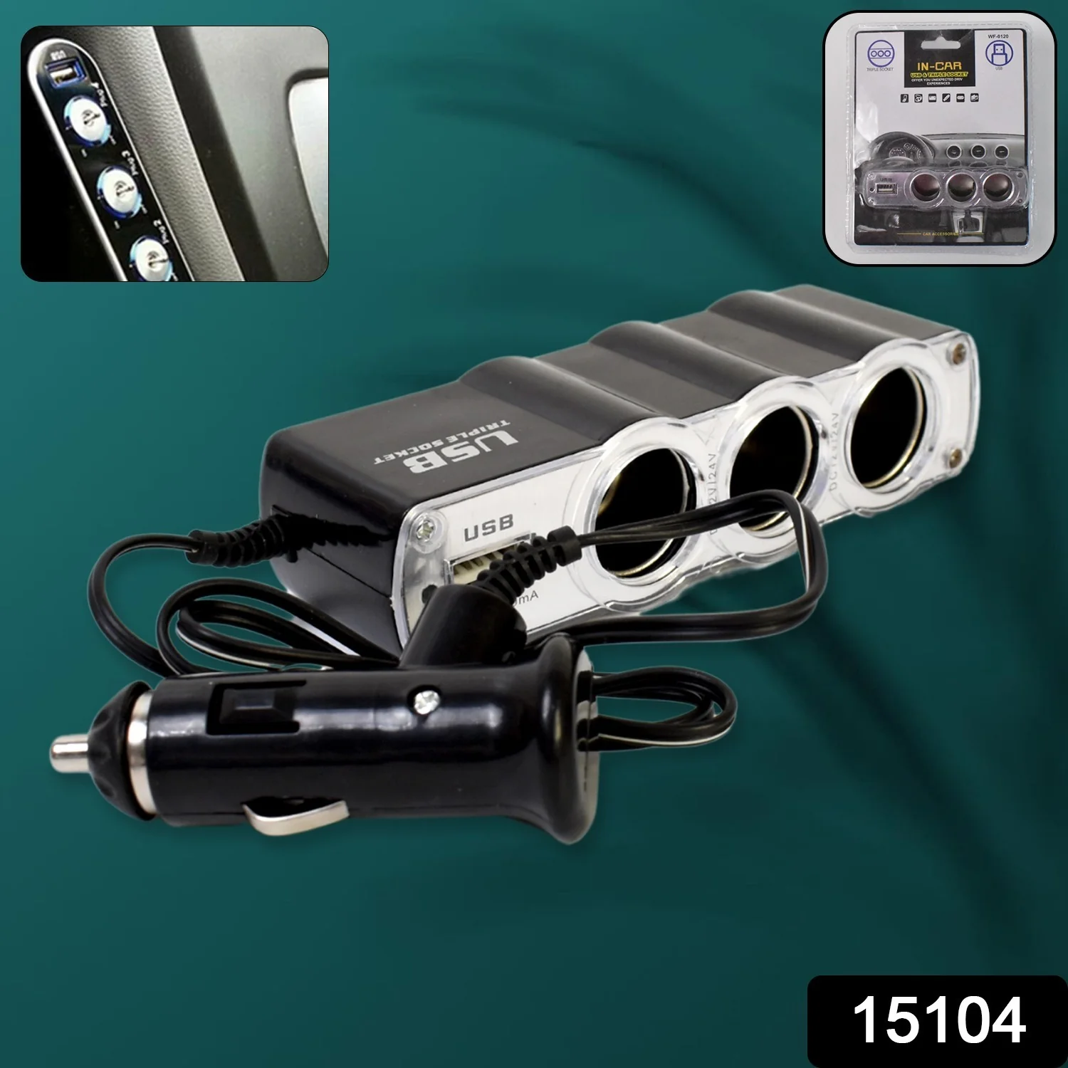 12V Car Lighter Socket Splitter with USB Charger – PowerXpert - Image 2