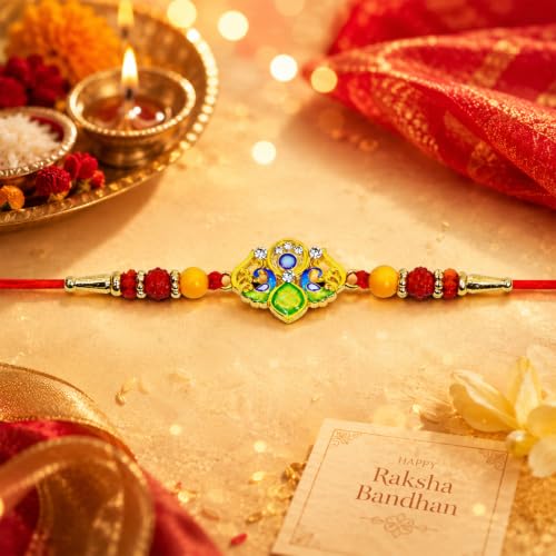Trishul Rakhi Combo - Raksha Bandhan Gift with Choco Almonds 96gm, Pack of 5 | Rakhi Gift - Image 14