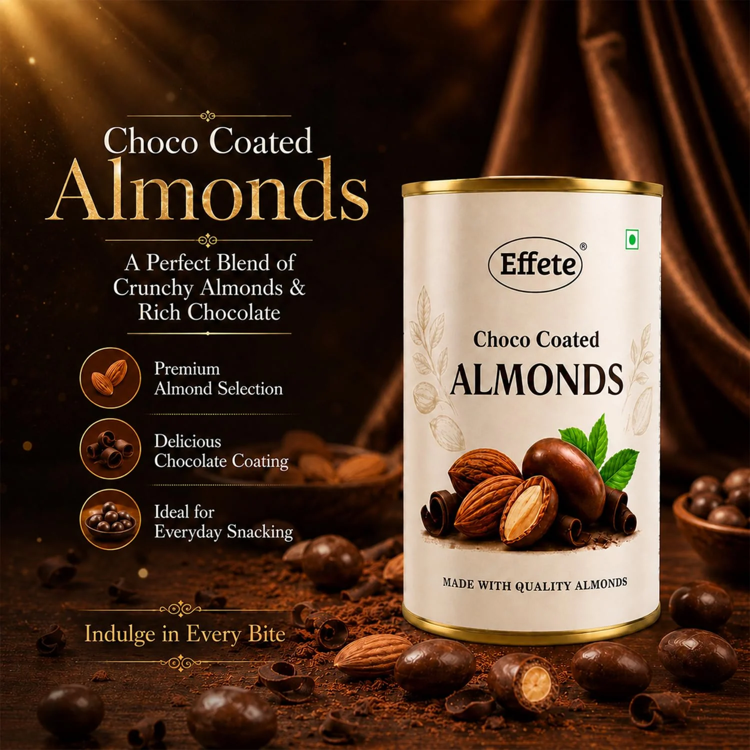 Trishul Rakhi Combo - Raksha Bandhan Gift with Choco Almonds 96gm, Pack of 5 | Rakhi Gift - Image 7