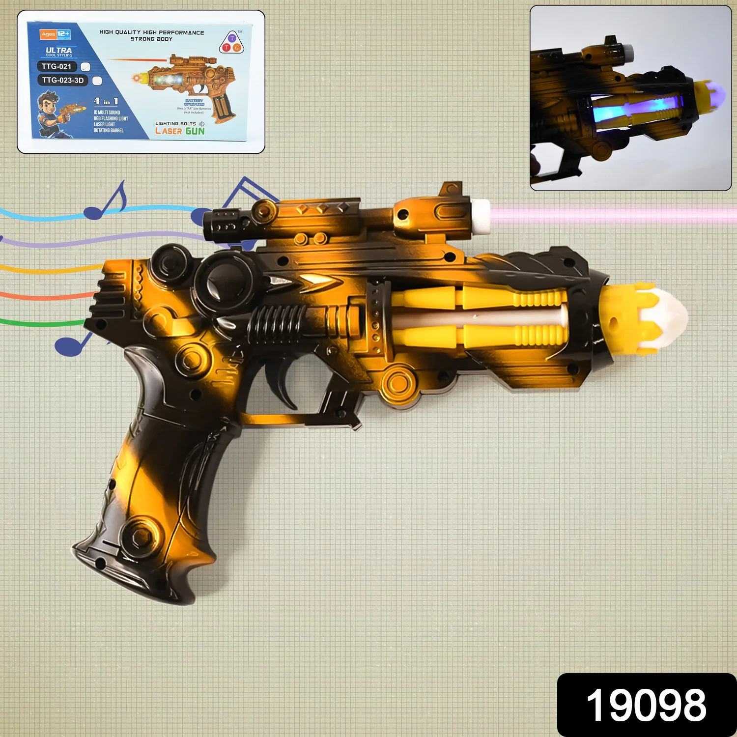 LED Laser Gun Toy – Battery Operated Space Blaster with Lights & Sound - Image 2