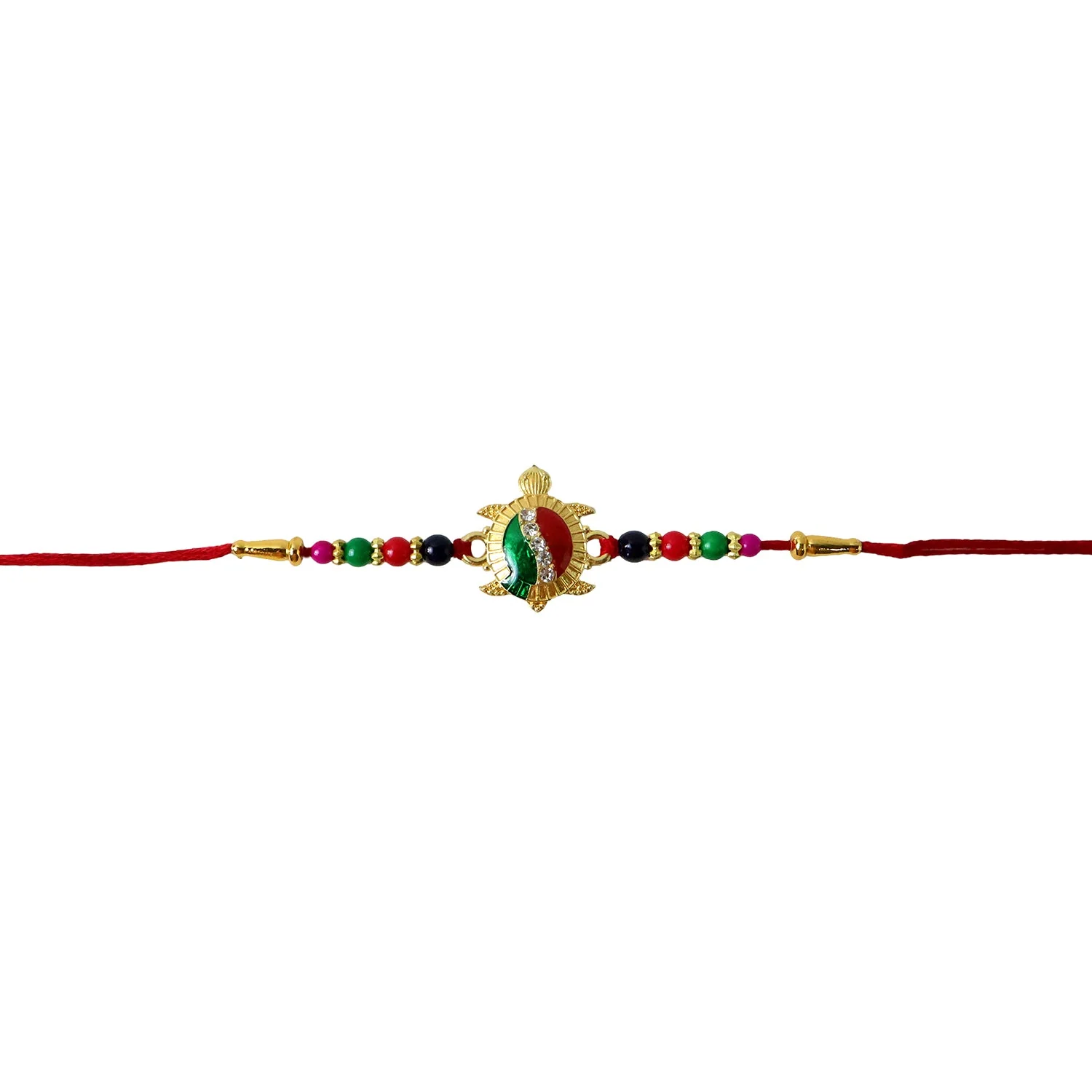 Rakhi – Elegant Turtle Design with Stone Work & Red Thread - Image 5