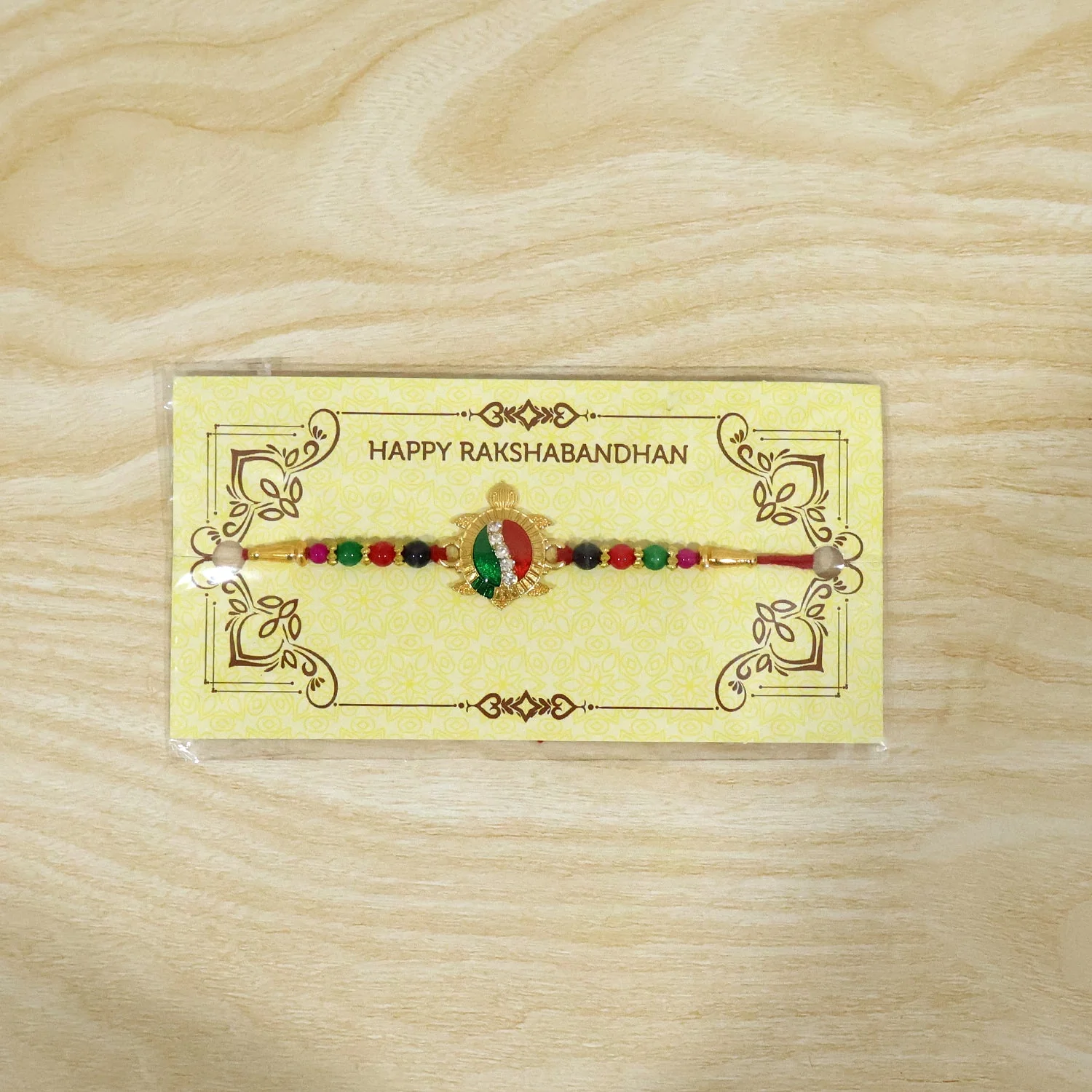 Rakhi – Elegant Turtle Design with Stone Work & Red Thread - Image 7