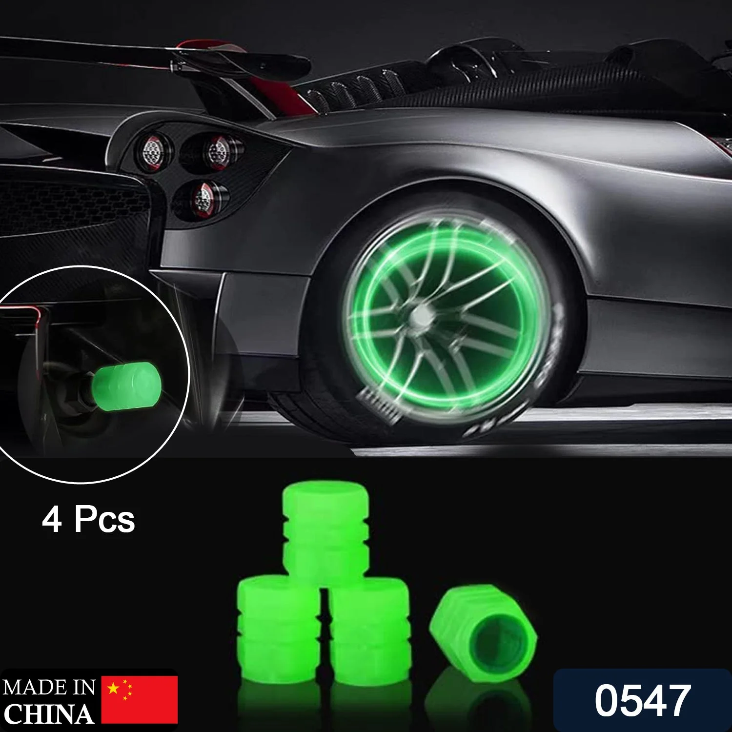 Luminous Tyre Valve Caps – Glow-in-Dark, Universal Fit | RaceVault - Image 2