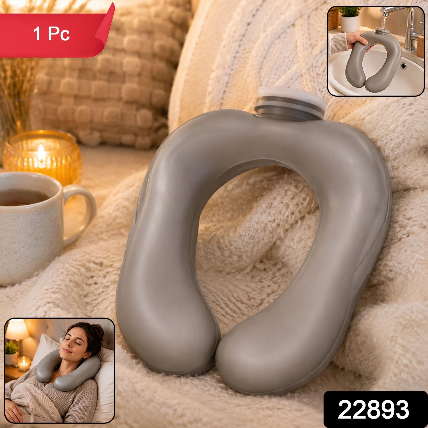 U Shape Hot Water Bottle – Neck & Shoulder Pain Relief & Warmth - Image 2