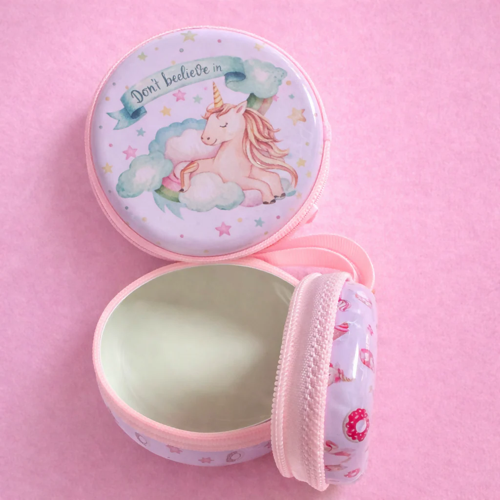 Unicorn Coin Pouch – Cute Round Zipper Wallet for Kids - Image 3