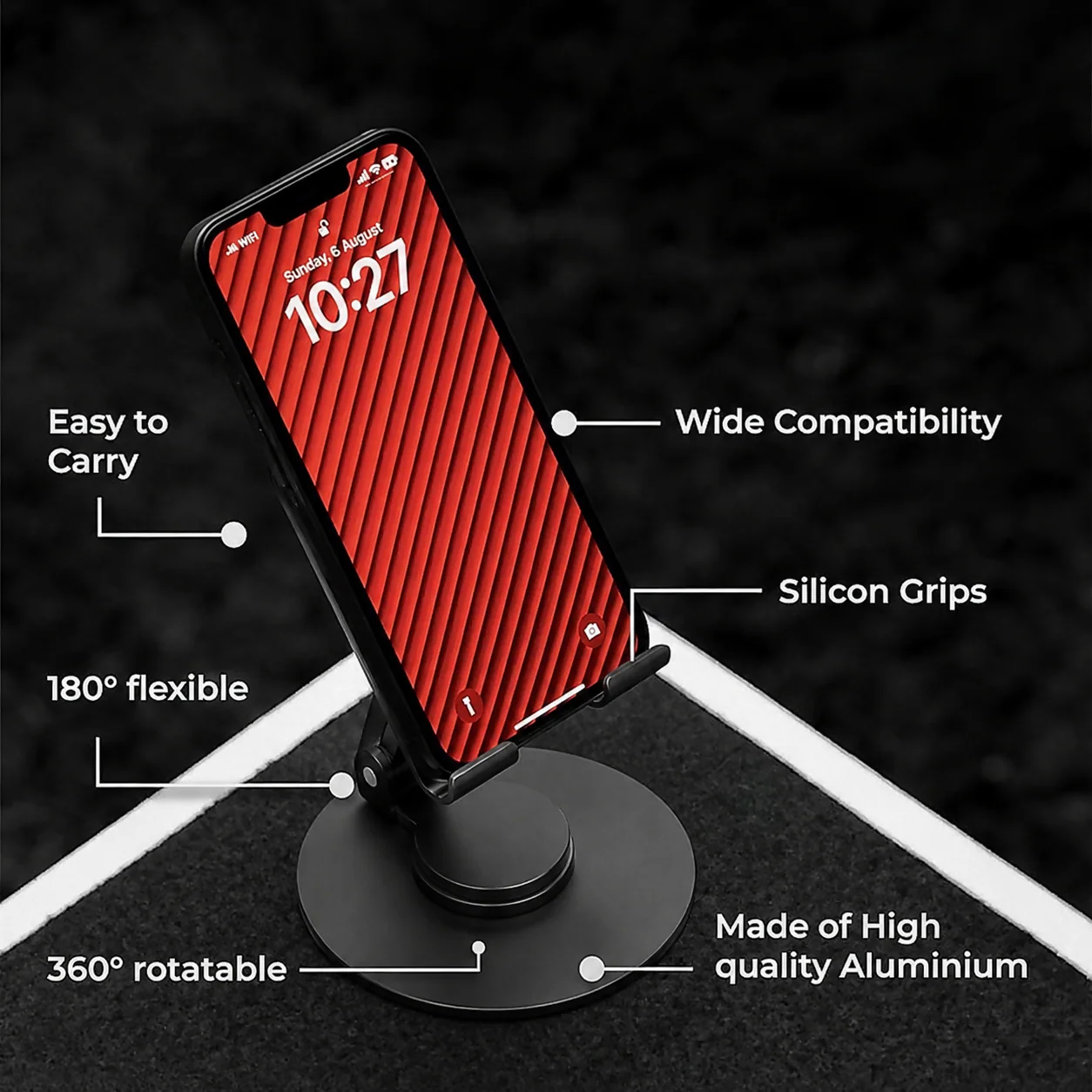 Mobile Stand – 360° Rotation & Adjustable Height for Convenience - Image 4