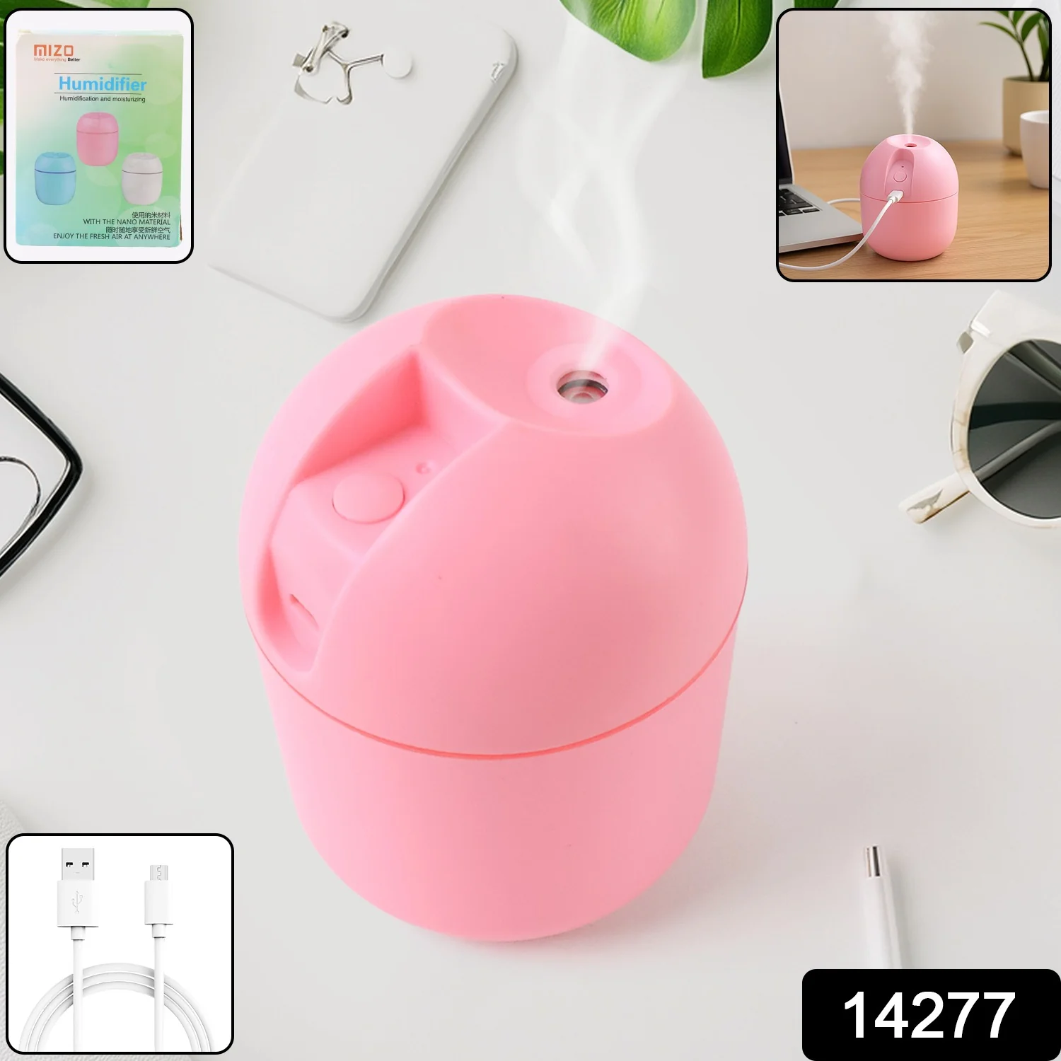 USB Mini Air Humidifier – Portable 250ml Quiet Cool Mist with LED - Image 2