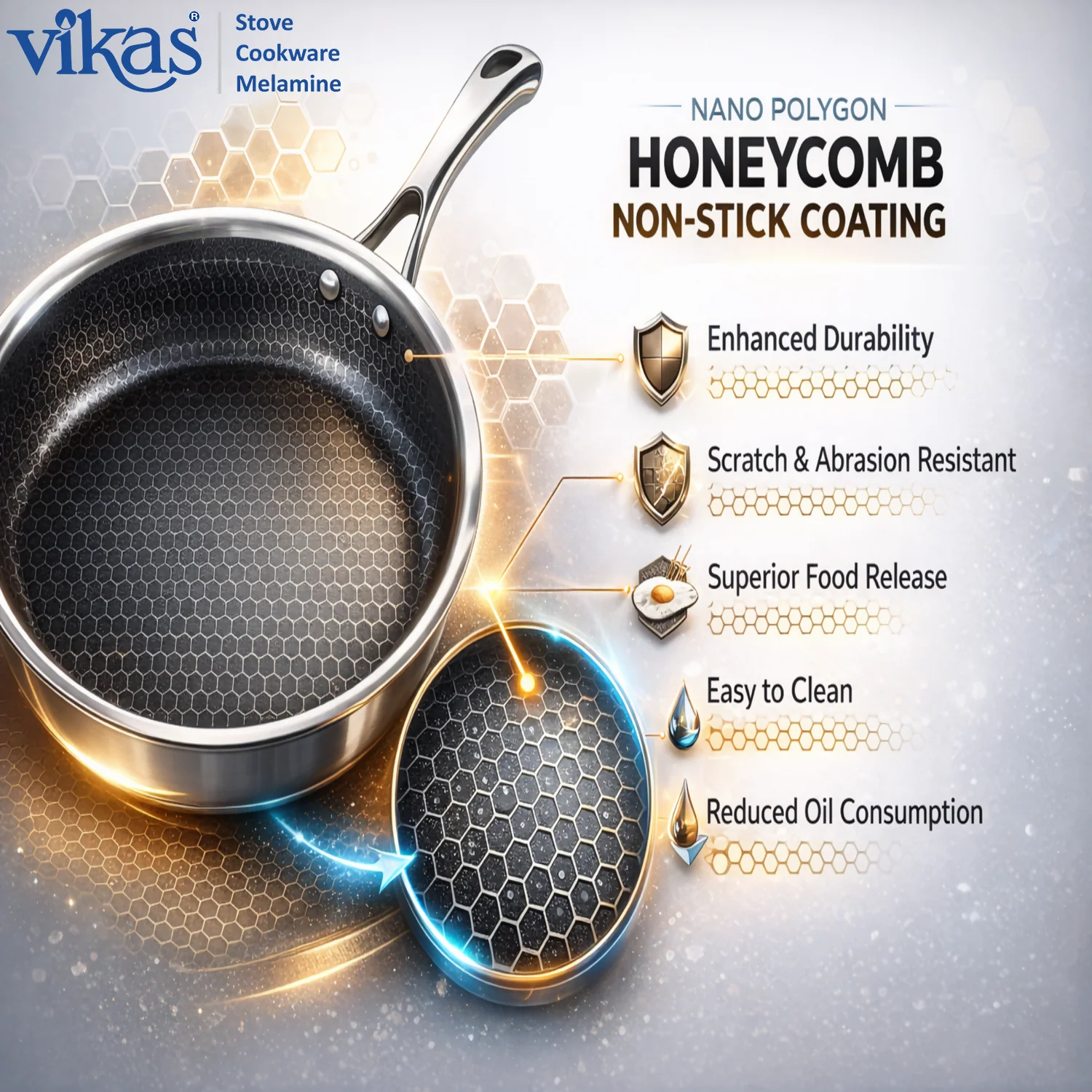 Honeycomb Frypan – Non-Stick & Durable Kitchen Essential - Image 5