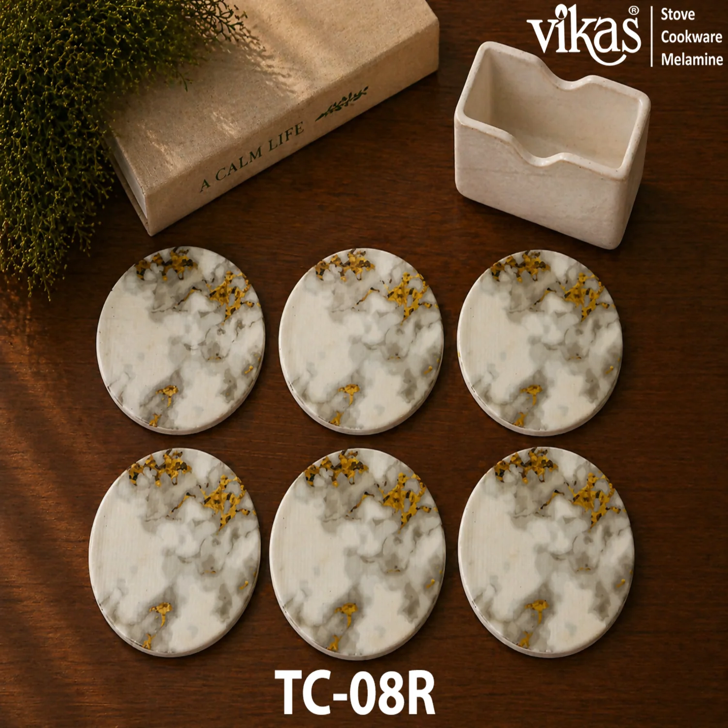 Melamine Tea Coasters – Stain & Heat Resistant Set of 6 - Image 7