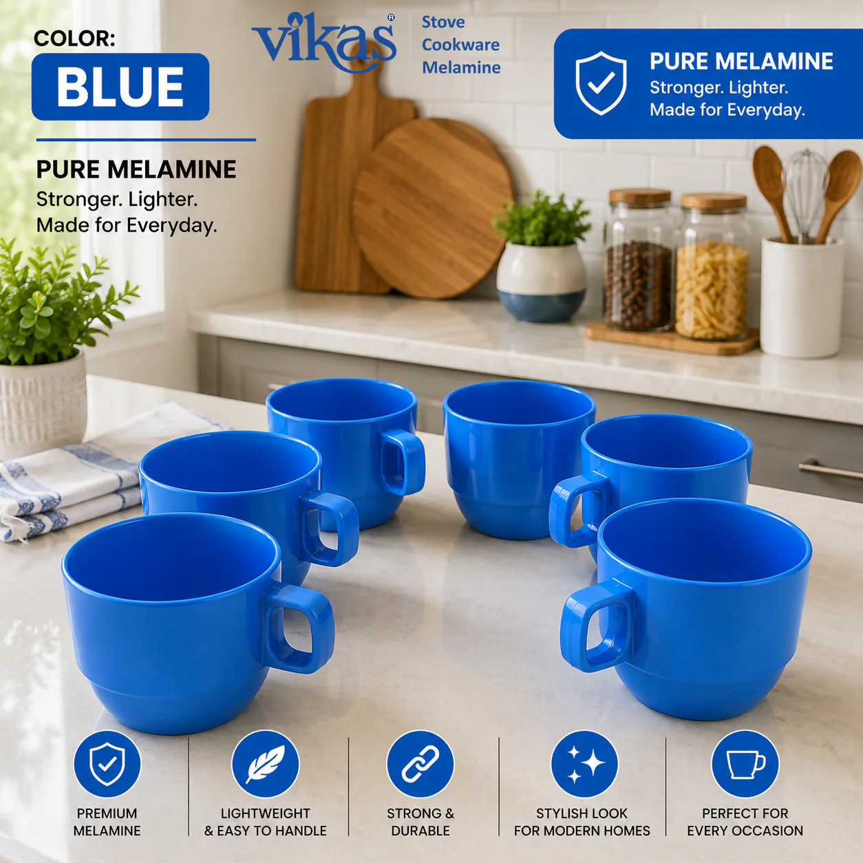 Vikas Melamine Tea Cup Set – Durable & Vibrant for Daily Use - Image 4