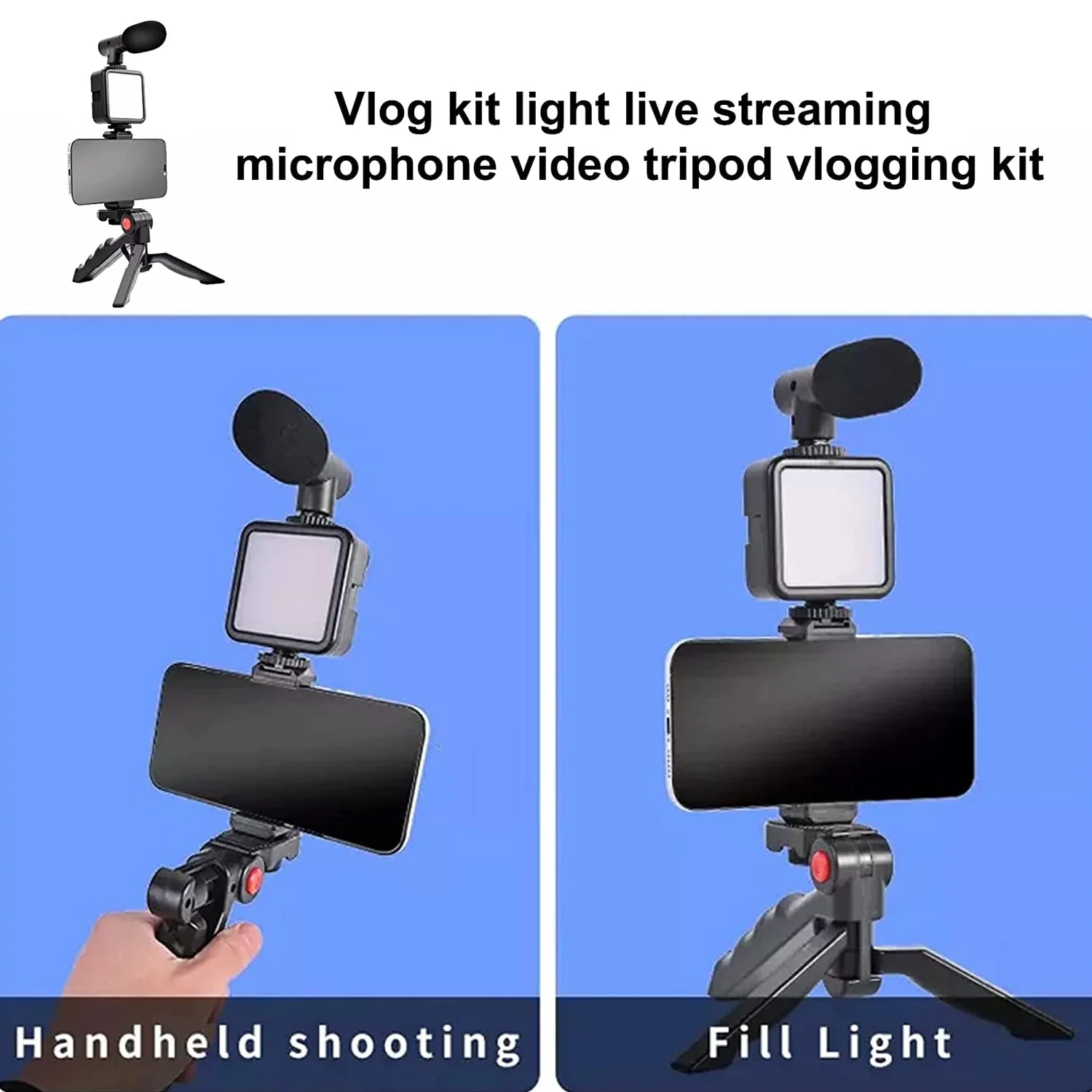 Vlogging Kit – Mini Tripod, Mic & LED Light for Video Making | Mobiléon - Image 5