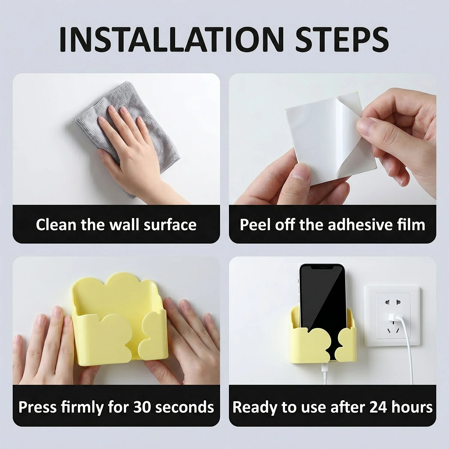 Wall Mount Phone Holder – Self-Adhesive Charging Stand for Convenience - Image 7