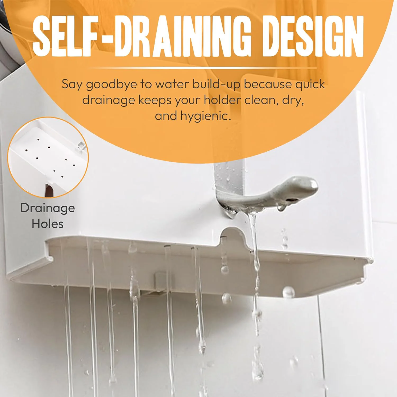 Wall Mounted Toothbrush Holder – 3 Compartments with Adhesive Install - Image 9