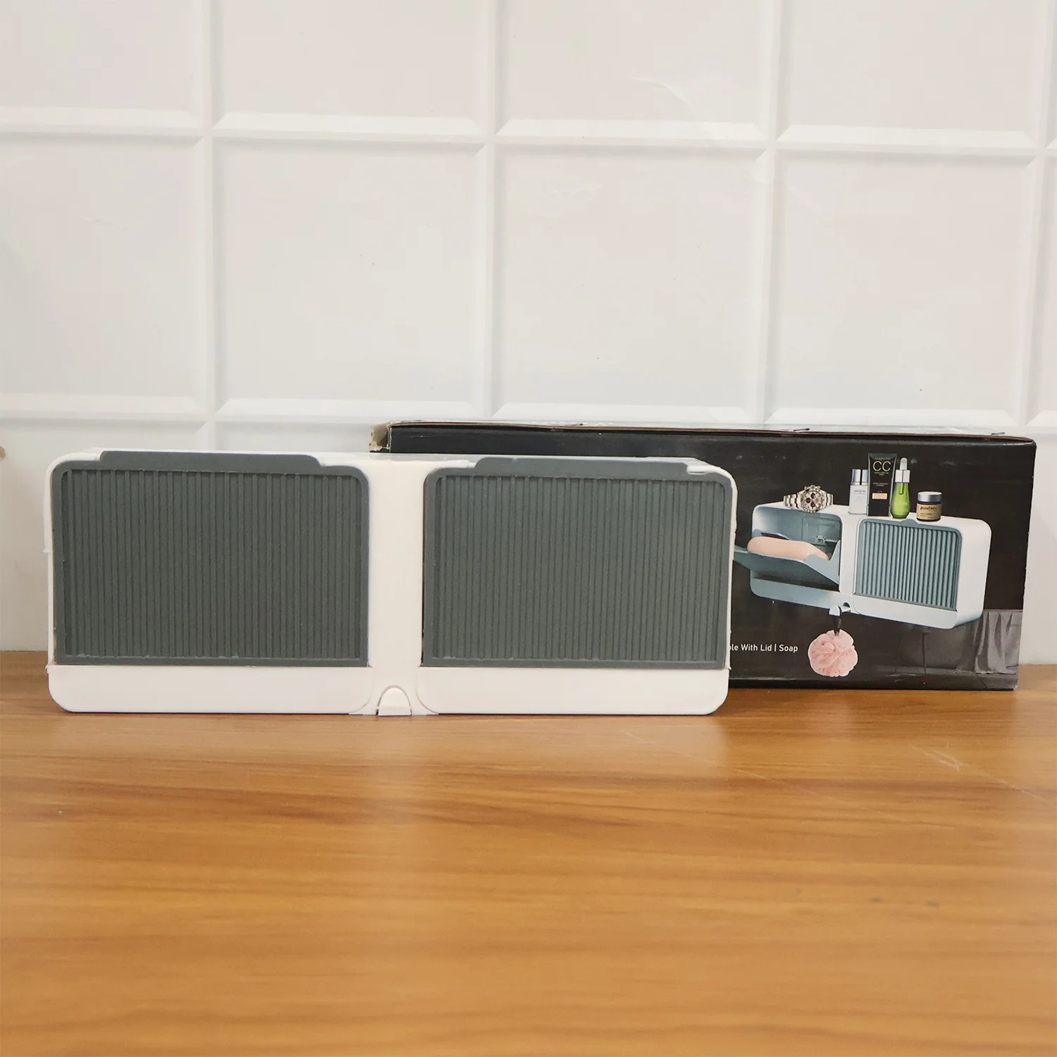 Bathroom Storage Organizer – Wall Mounted 4-Compartment Soap Holder - Image 8