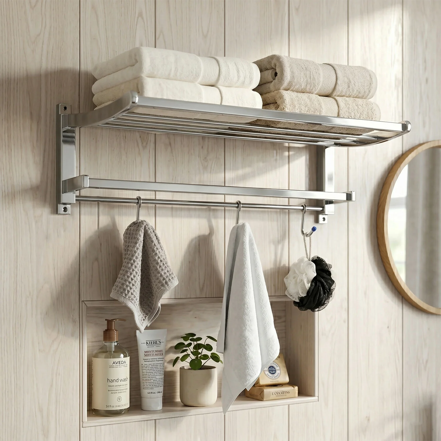 Wall Mounted Folding Towel Rack – Space-Saving Bathroom Organizer - Image 3