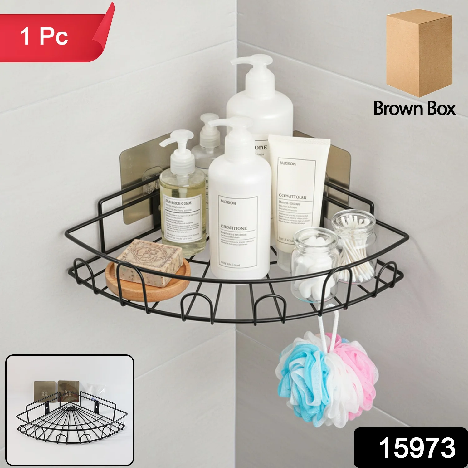 Wall-Mounted Corner Bathroom Storage Rack – Space-Saving Organizer - Image 2