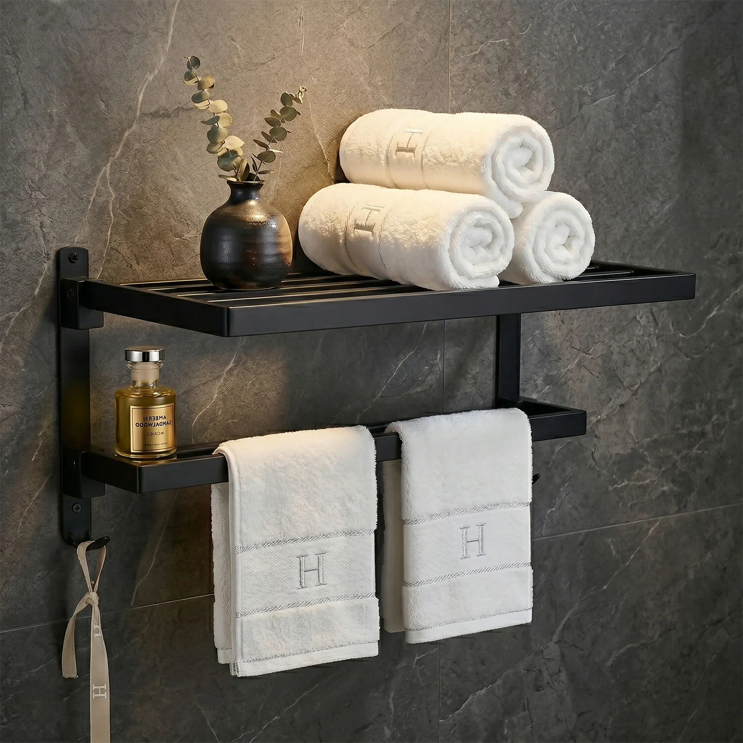 Bathroom Towel Rack with Shelf – Space-Saving & Rust-Resistant Design - Image 6