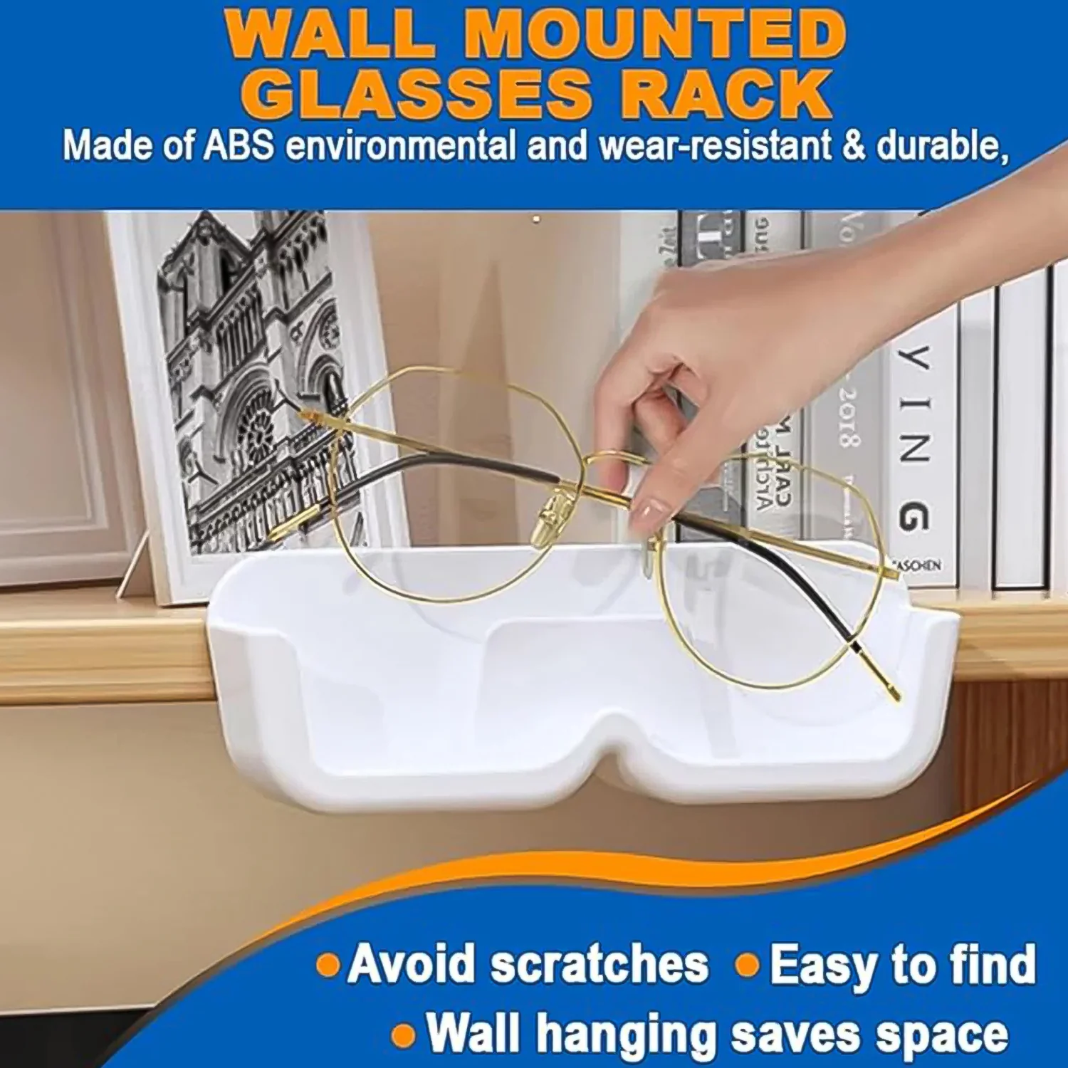 Wall Mounted Sunglasses Holder – 4 Pc Adhesive Set | GlimmerHome - Image 4