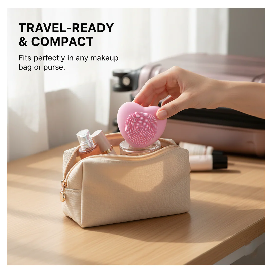 Silicone Face Wash Brush – Heart-Shaped Deep Cleansing | Glimmerly - Image 4