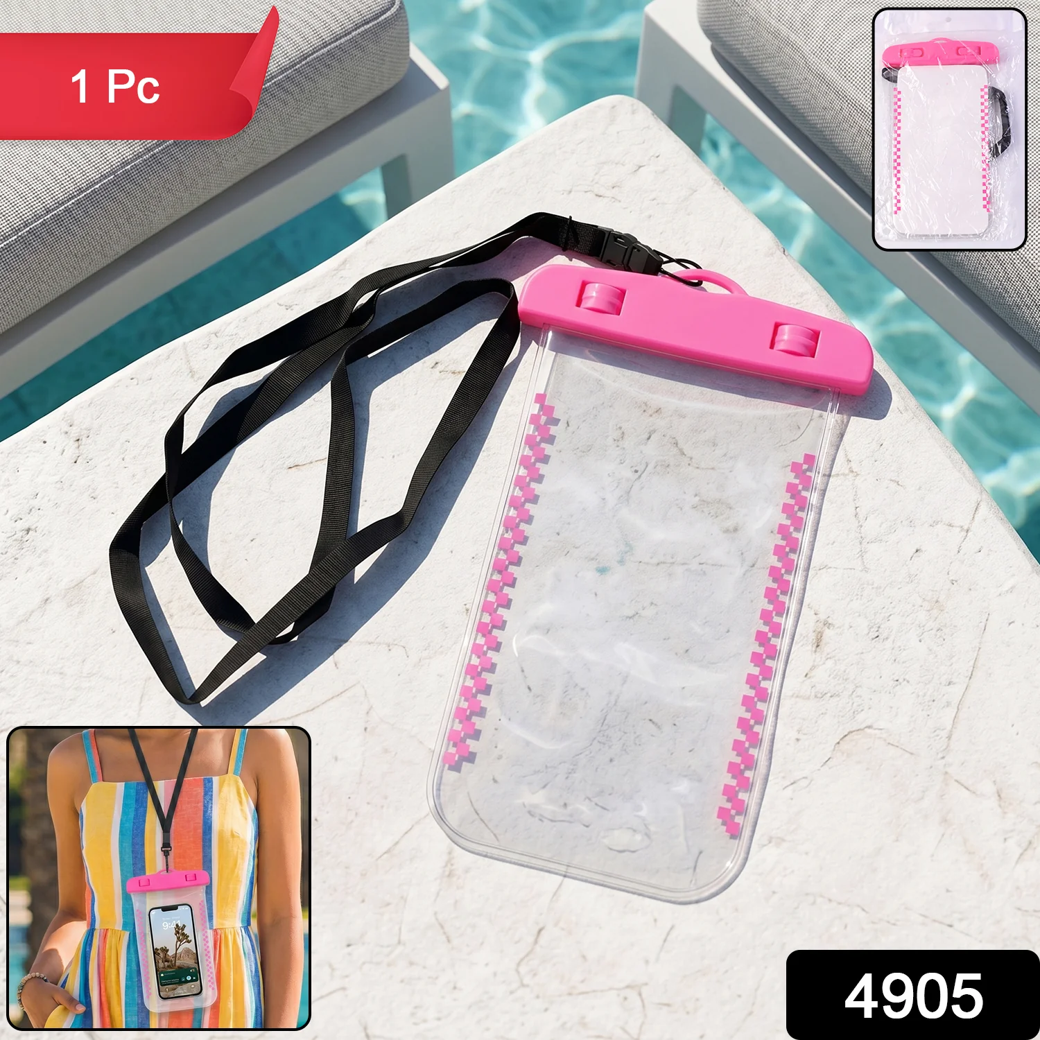 Waterproof Mobile Pouch Cover – Transparent & Secure with Lanyard - Image 2