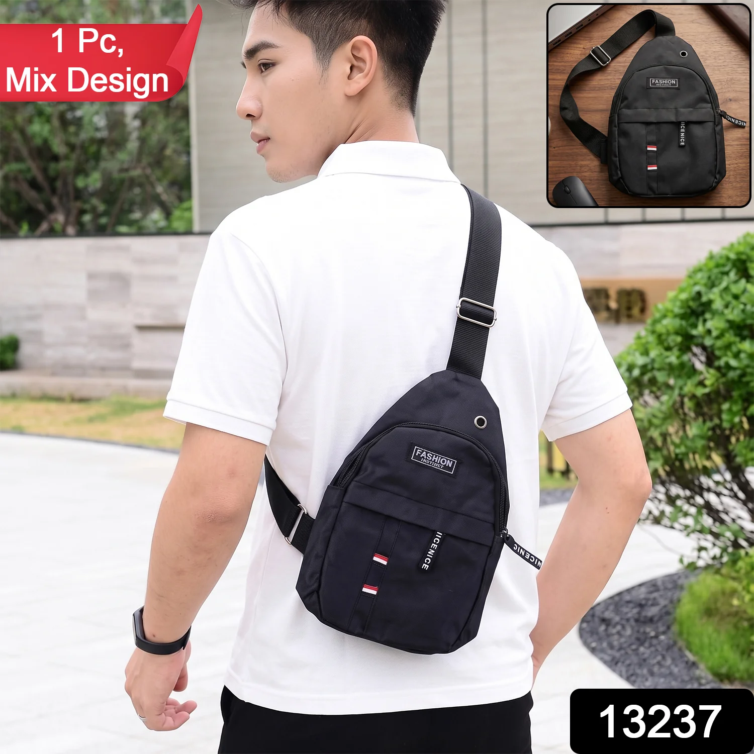 Waterproof USB Charging Sling Bag – Travel & Crossbody | FERVENT - Image 2