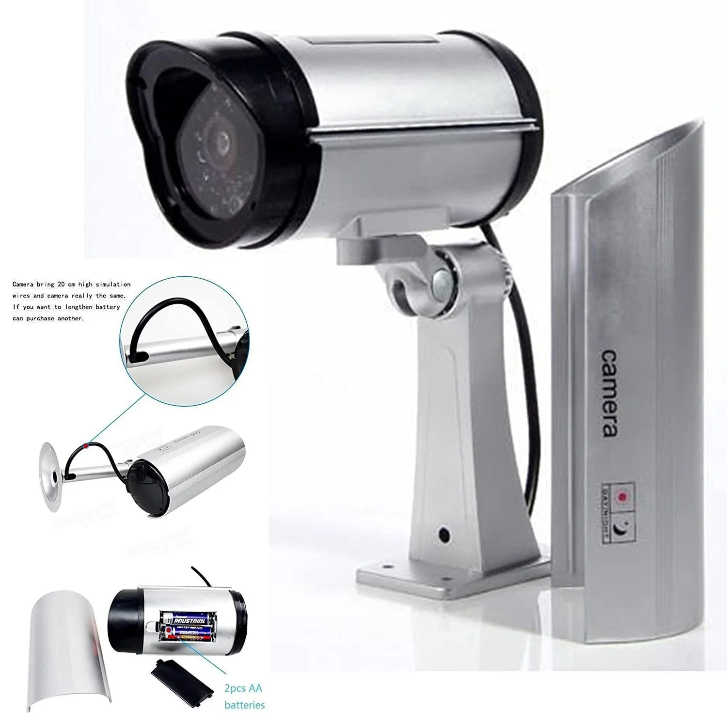 Dummy Security Camera – Outdoor Fake CCTV with LED | AutoSafeo - Image 4