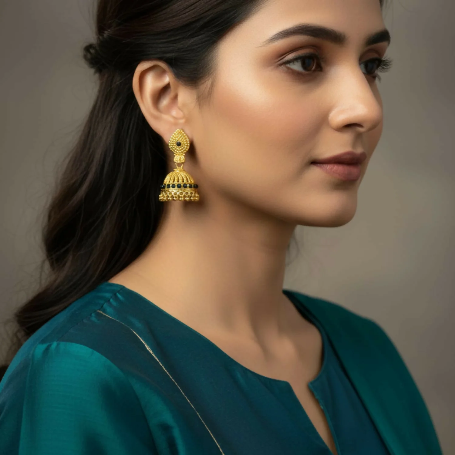 Jhumka Earrings – Stylish Gold-Plated Traditional Jewellery - Image 2
