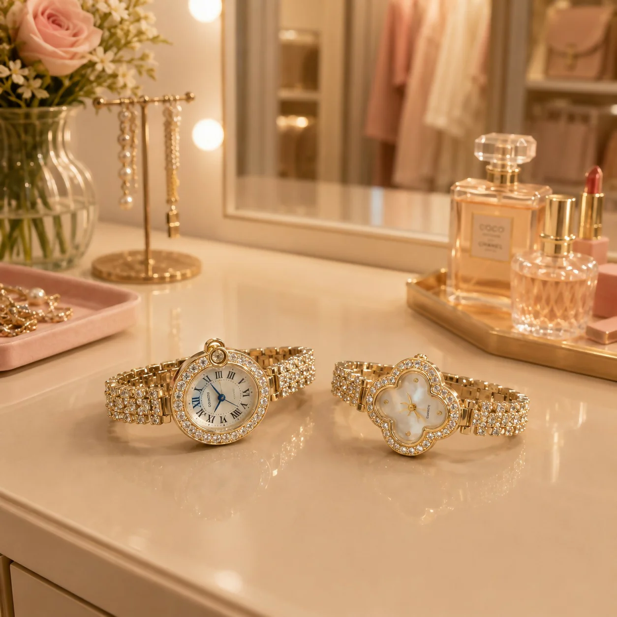 Women's Elegant Crystal Bracelet Watch – Assorted Dial Designs for Special Occasions - Image 3