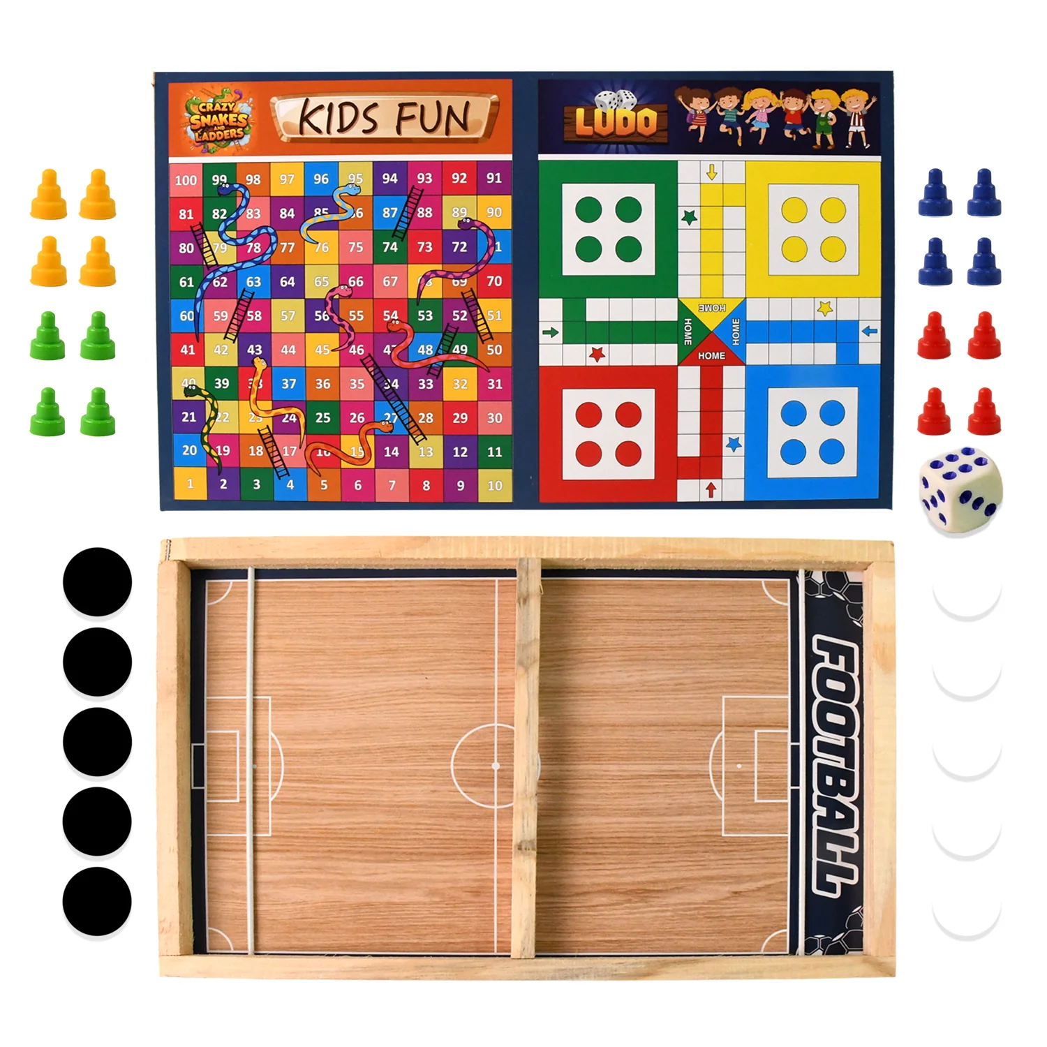 Wooden Board Game Set 3-in-1 – Durable Foldable Fun - Image 4