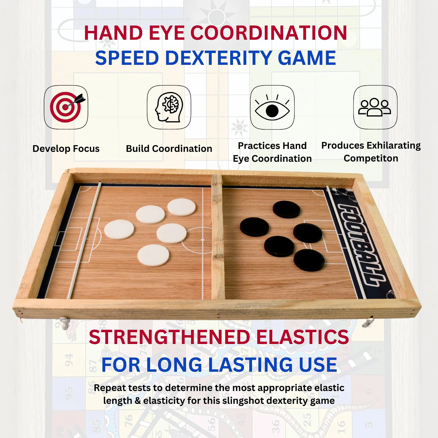 Wooden Board Game Set 3-in-1 – Durable Foldable Fun - Image 5