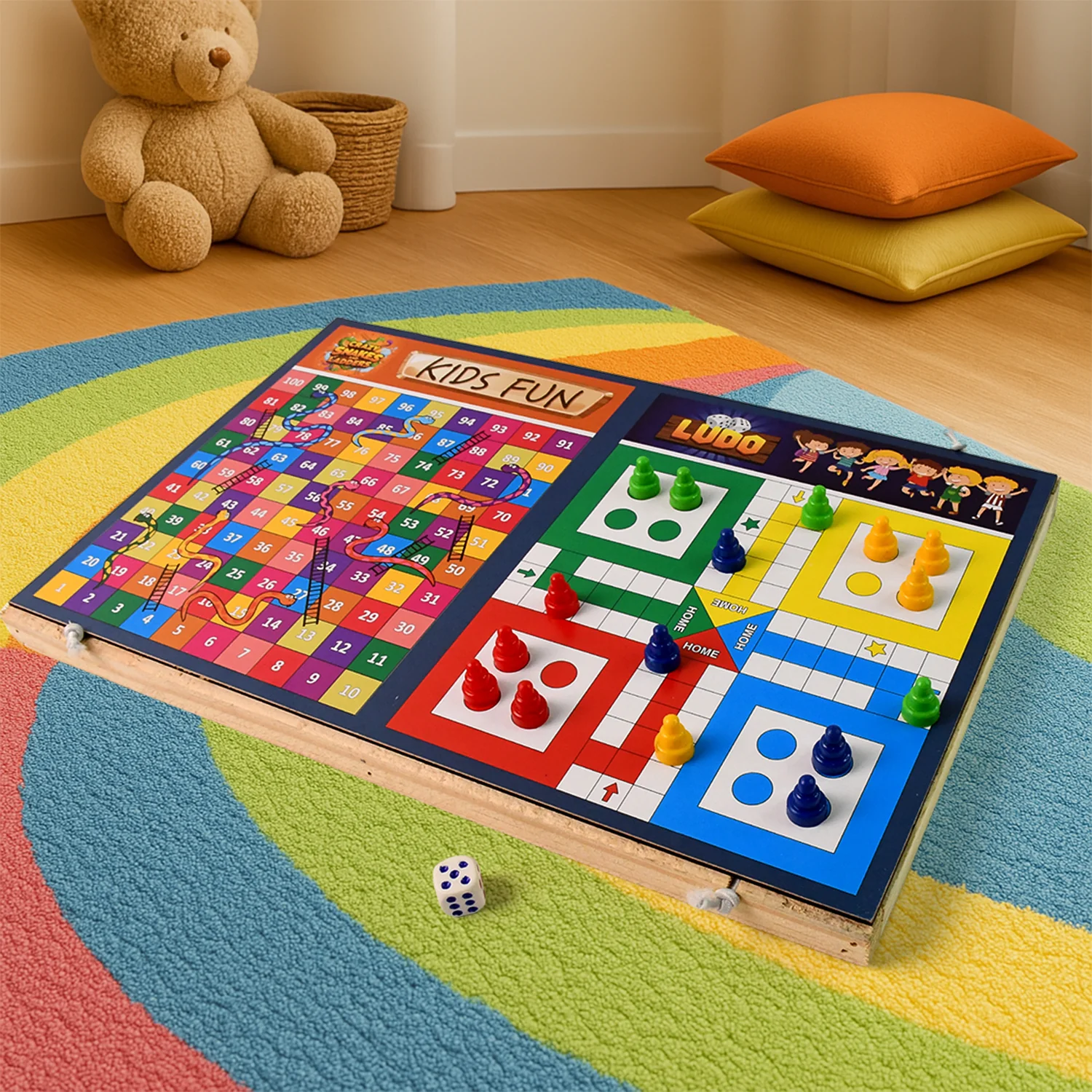 Wooden Board Game Set 3-in-1 – Durable Foldable Fun - Image 6