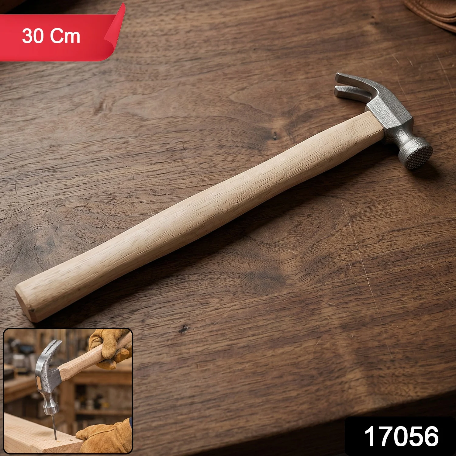 Wooden Handle Claw Hammer – Durable Steel Head for Carpentry - Image 2