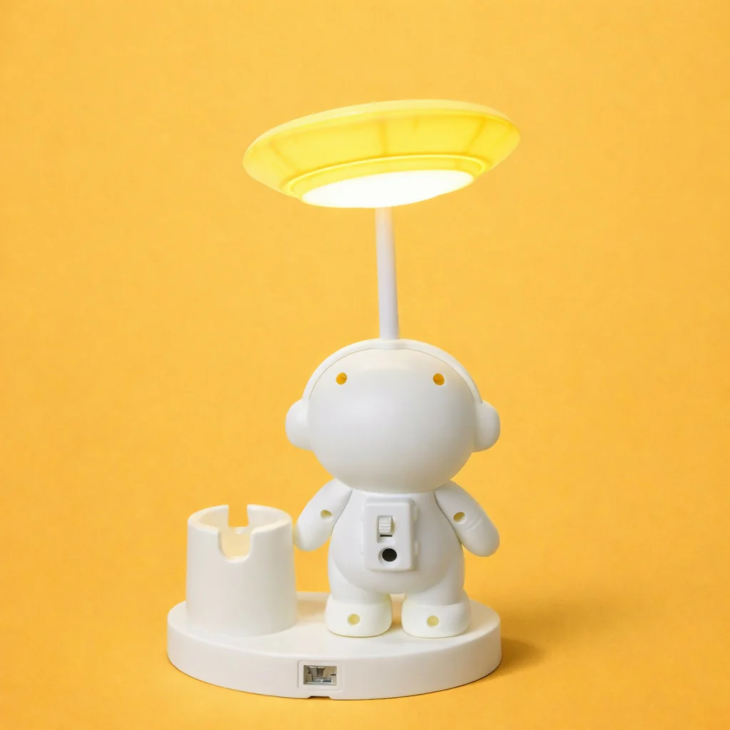 Astronaut LED Desk Lamp with Pen Holder – Soft Light for Kids & Study - Image 3