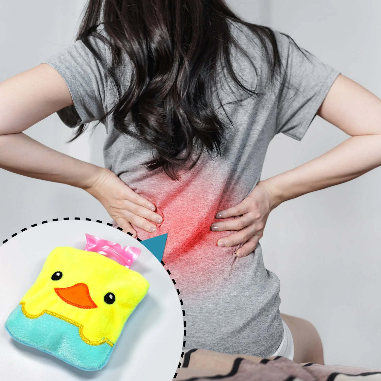 Small Hot Water Bag – Yellow Duck Design for Pain Relief | Velvet Wellness - Image 5