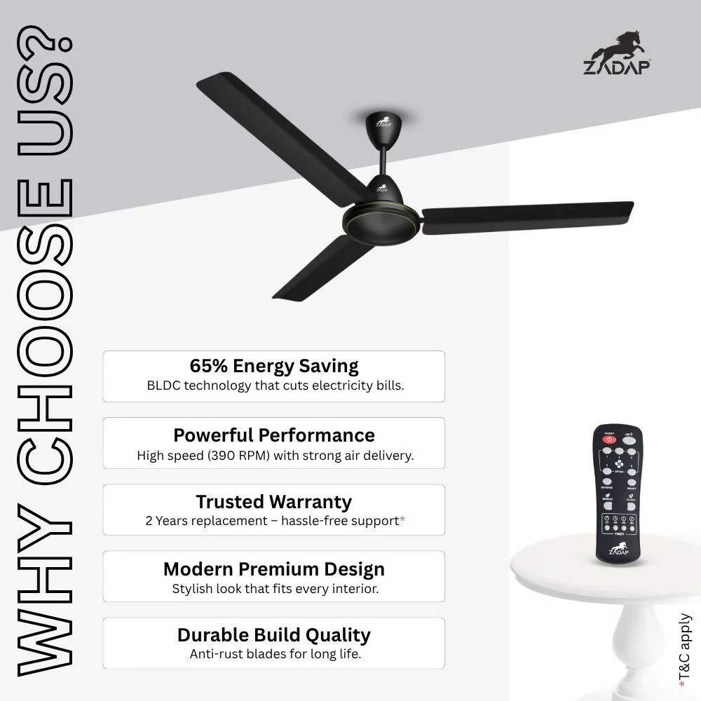 BLDC Ceiling Fan – Energy Efficient & High Speed 390 RPM - Image 7