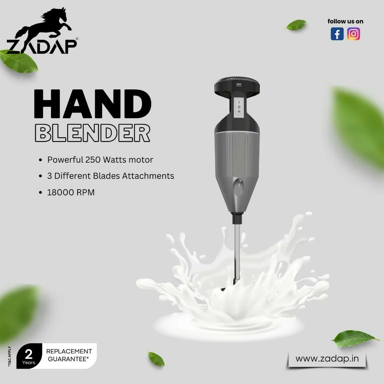 Buy Hand Blender – Powerful 250W with Stainless Steel Blades - Image 2