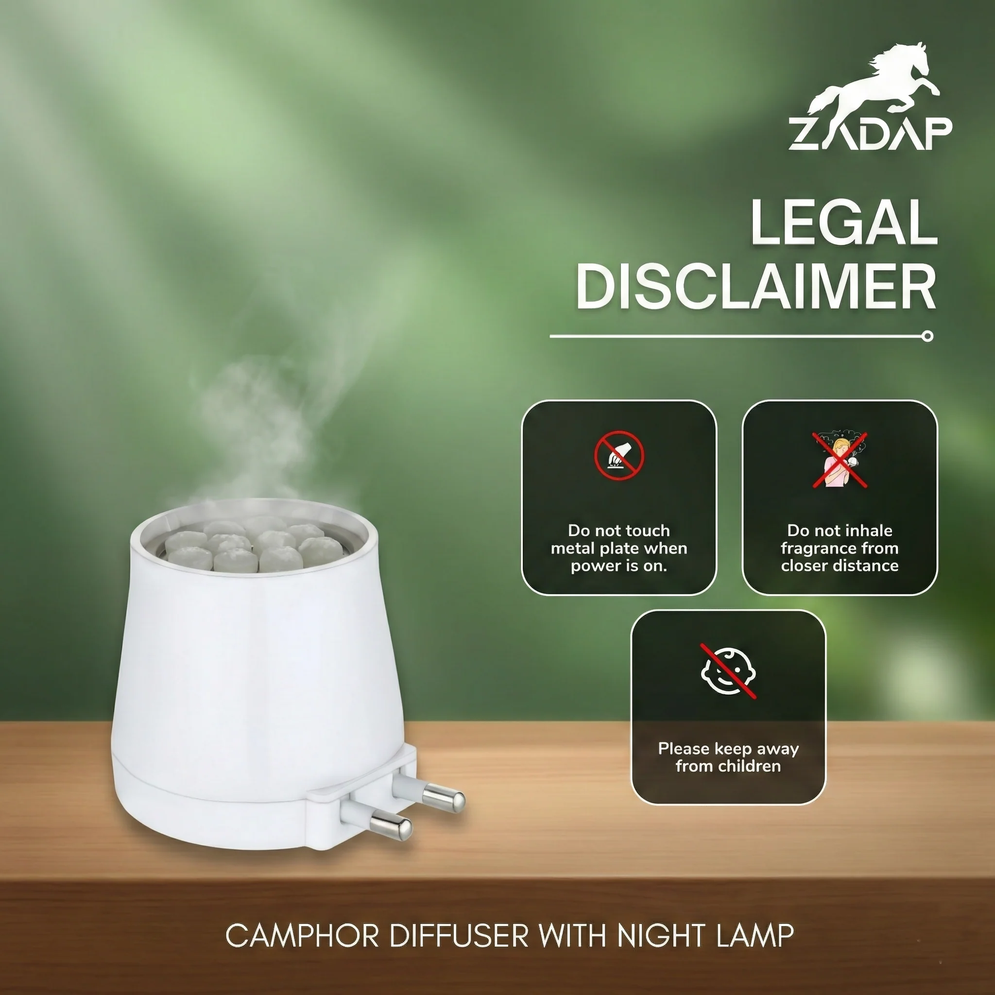 Kapoor Dani – Safe Electric Wooden Camphor Burner & Night Lamp - Image 3