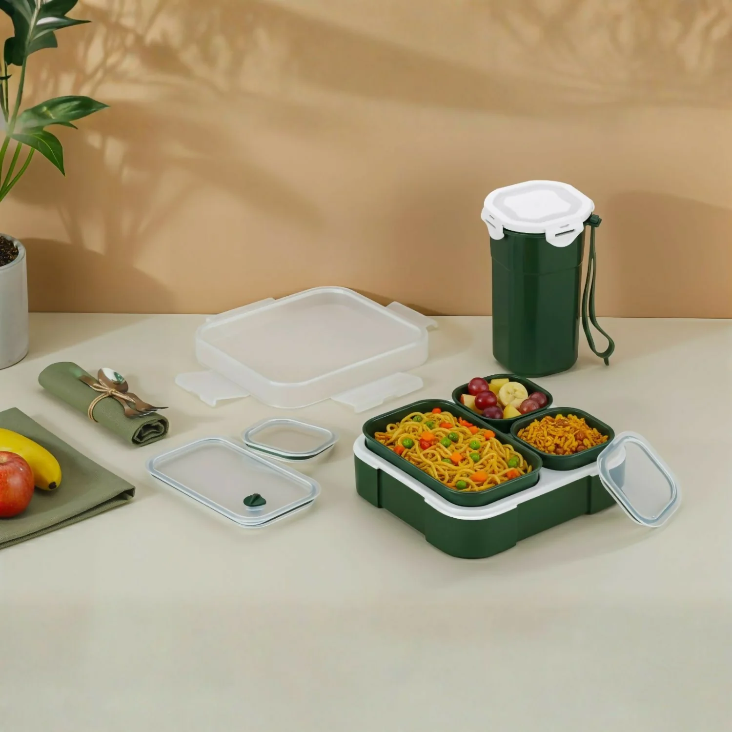 Lunch Box Combo – Multi-Compartment with Bottle for Easy Meals - Image 2